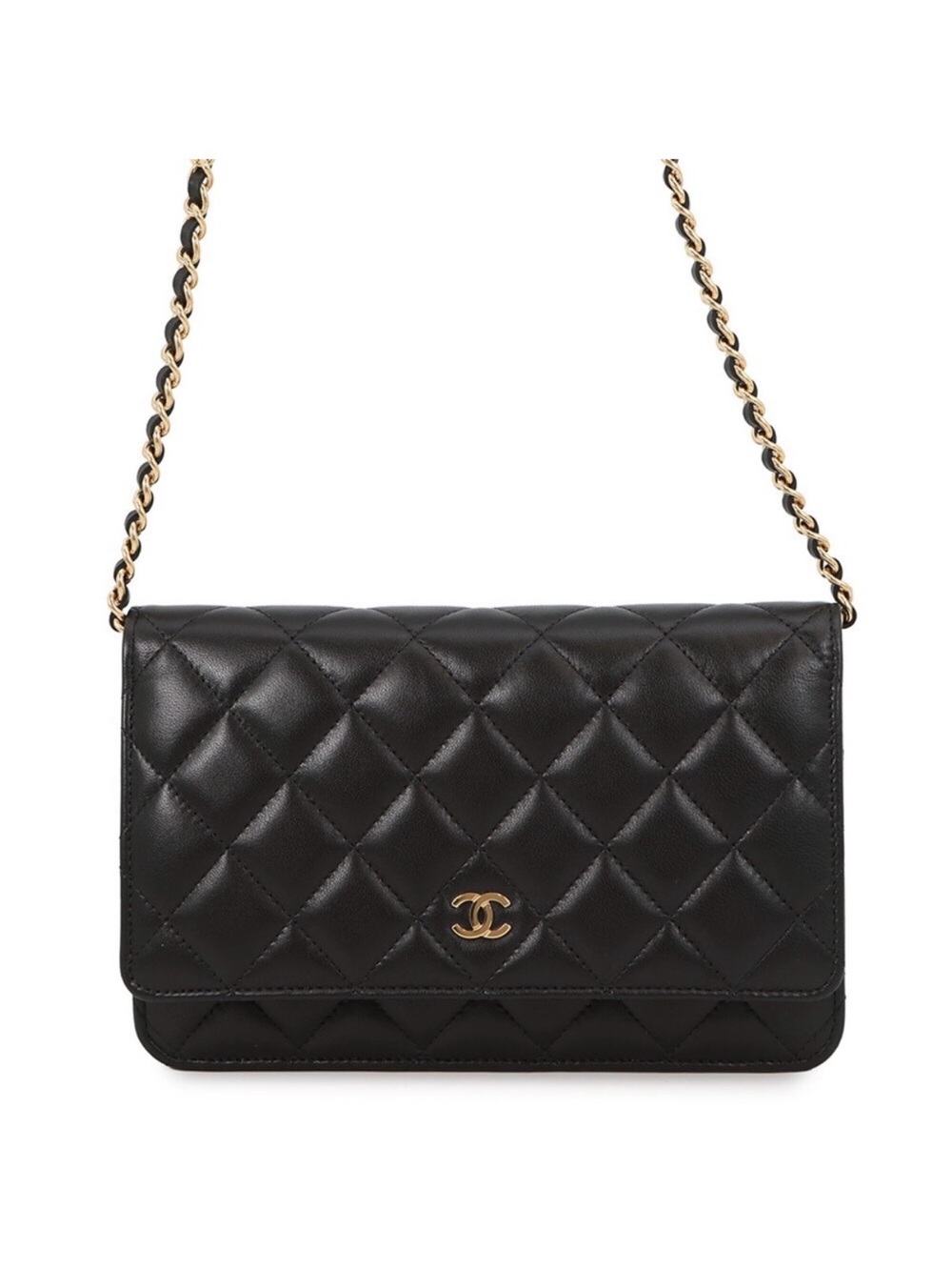 Chic Black Quilted Crossbody Bag with Chain Strap